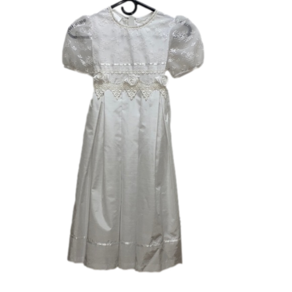 Bonnie Jean flower girl dress white wedding flower girl dress size 7